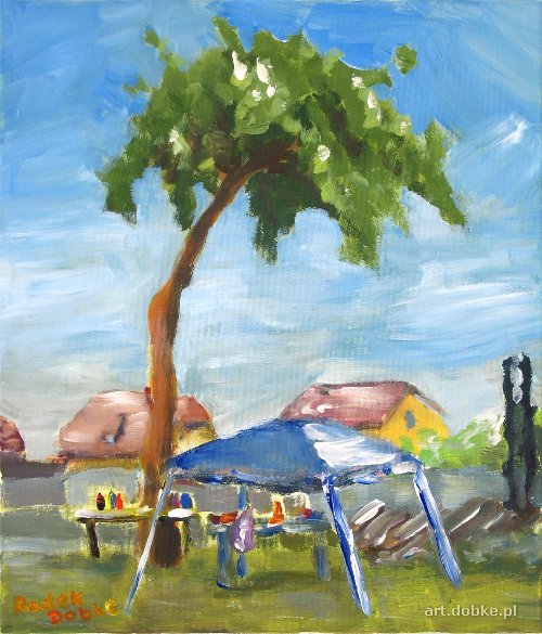 Akryl - Jabłoń - plener, Przytór 2010